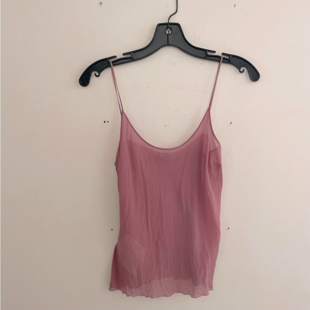UNGARO] Dusty fuchsia Silk See thru Camisole Top